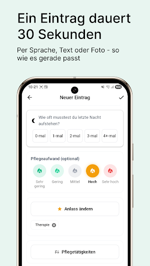 MeinPflegetagebuch: Pflege App Screenshot 1