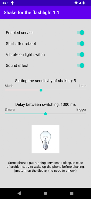 Shake for the flashlight Screenshot 0