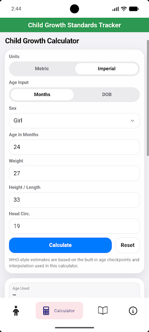 Child Growth Standards Tracker Screenshot 2