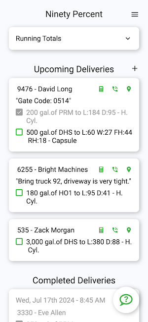 90%: Fuel Delivery Calculator Screenshot 2