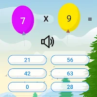 multiplication table balloons