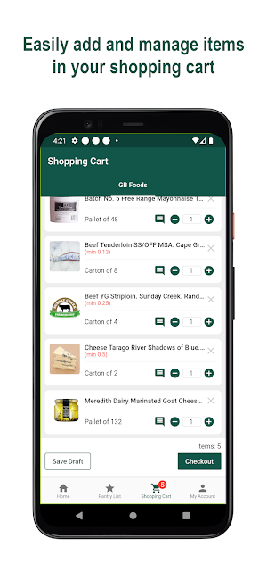 GB Foods Ordering App Screenshot 2