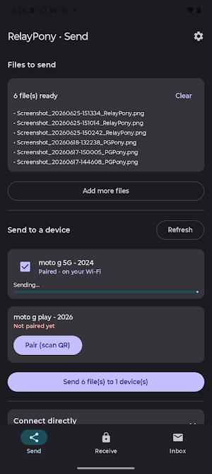 RelayPony: File Transfer Screenshot 0