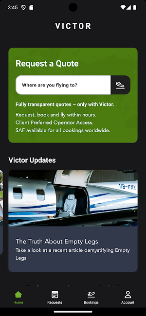 Victor Private Jet Charter Screenshot 1