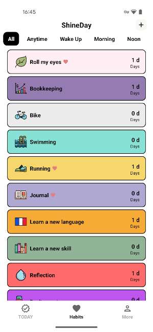 ShineDay - Habits Tracker Screenshot 1