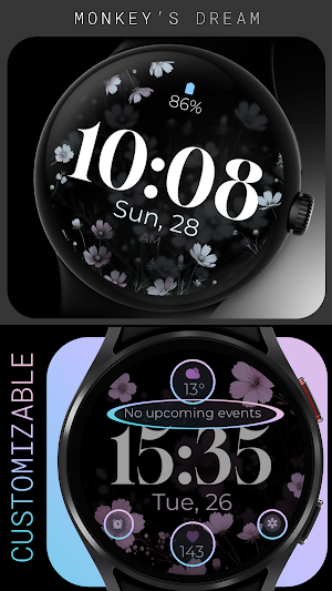 Digital Flowers watch face Screenshot 0