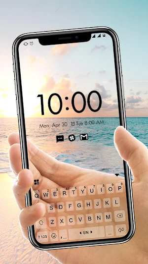 Beach Transparent Keyboard Background Screenshot 0