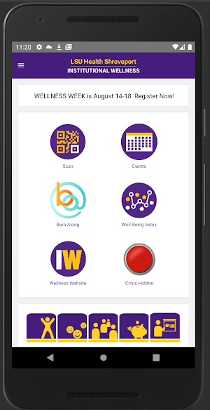 LSUHS Institutional Wellness Screenshot 1