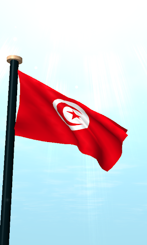 Tunisia Flag 3D Live Wallpaper Screenshot 1