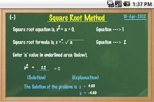 Basic Quadratic Equation Screenshot 2