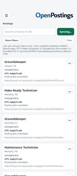 OpenPostings: Job Search Screenshot 0