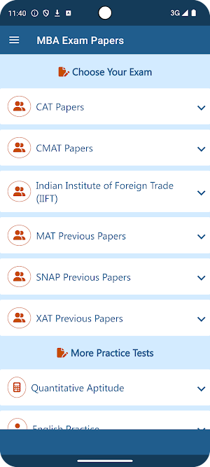 MBA Exam Papers Screenshot 0