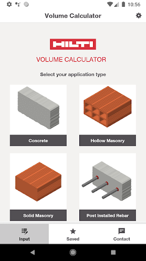 Hilti Volume Calculator Screenshot 1