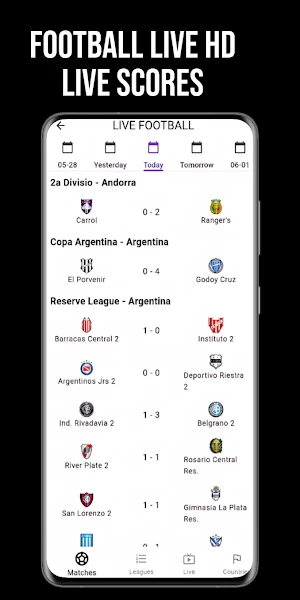 Football Live HD - Live Score Screenshot 0