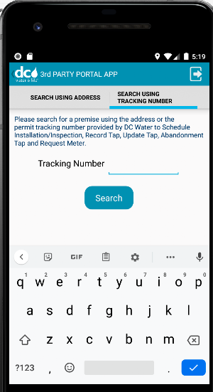 DC Water 3rd Party Portal Screenshot 2