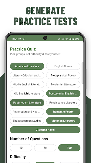 English Literature Quiz Test Screenshot 1