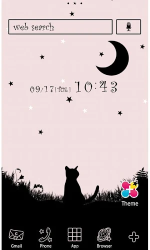 Cute Wallpaper Moonlight Cat Screenshot 0