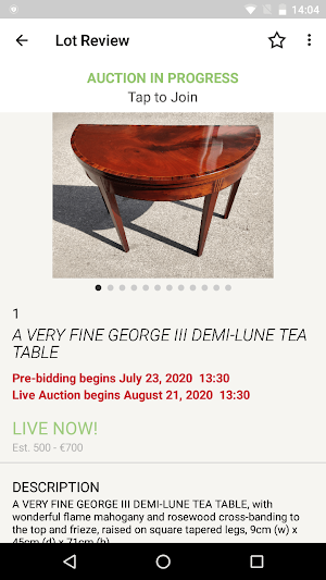 Hegarty Live Auctions Screenshot 2