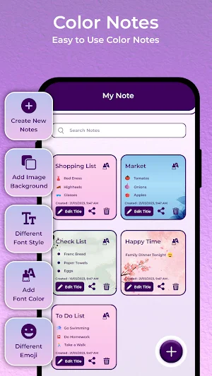 Color Notepad - Notes & Lists Screenshot 1