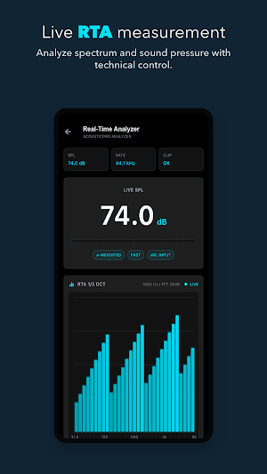 AcousticPro SPL RTA Meter Screenshot 1
