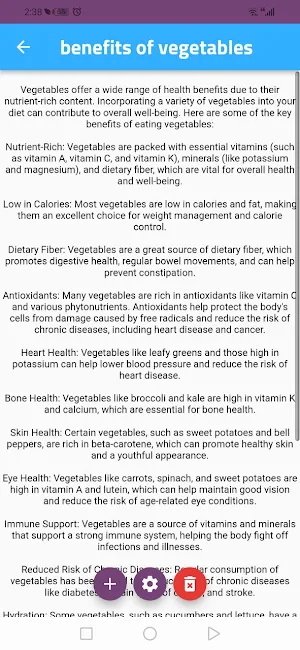 fruits & vegetables benefits Screenshot 0