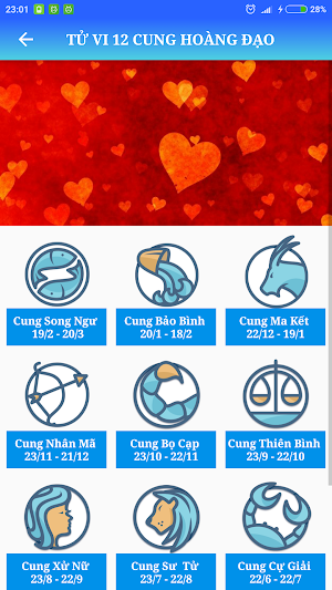 Bói Tính Cách Cung Hoàng Đạo Screenshot 2