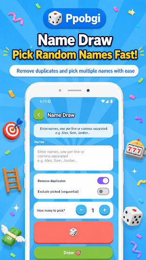 Ppobgi: Random Picker & Games Screenshot 1