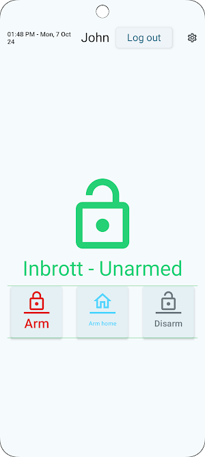 X2 Alarm Panel Screenshot 1