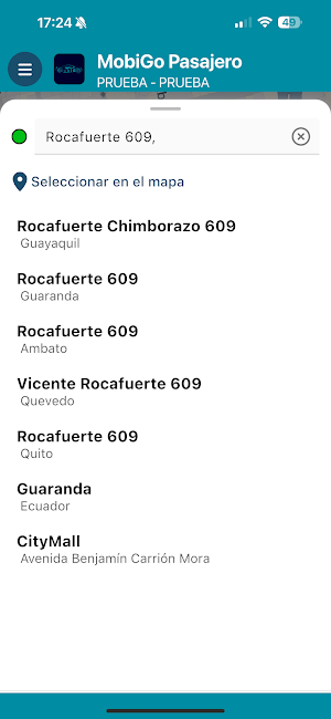 MobiGo Pasajero Screenshot 1