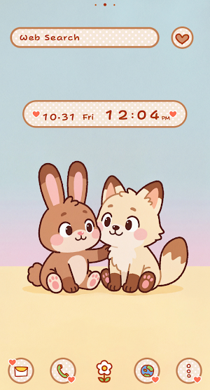 Bunny and Fox Cuties Theme Screenshot 0