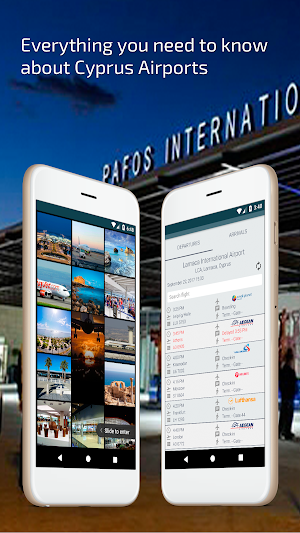 Cyprus Airport - Larnaka & Pafos Hermes Airports Screenshot 0