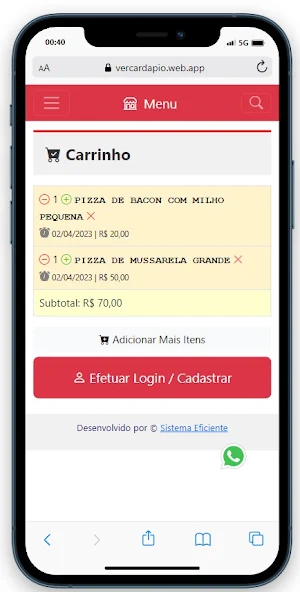 Delivery Sistema Eficiente Screenshot 3