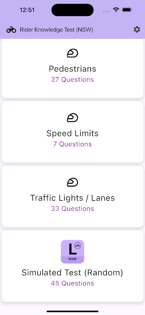 Rider Knowledge Test AU (NSW) Screenshot 1