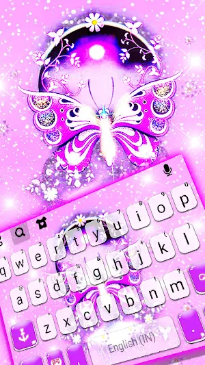 Shine Butterfly Keyboard Background Screenshot 1