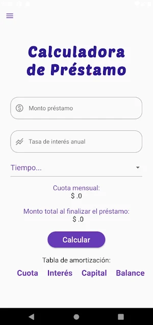 Calculadora de Préstamo Screenshot 1