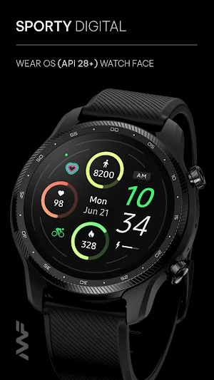 Awf Sporty Digital - watchface Screenshot 0