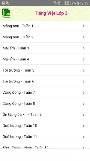 Tieng Viet Lop 3,4,5 Screenshot 0