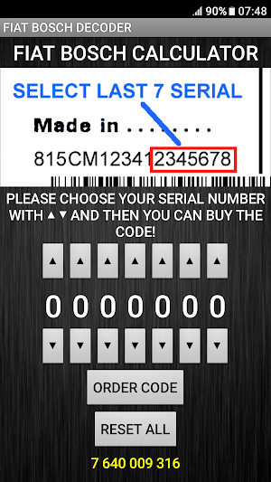 Radio Code FITS Bosch Fiat Decoder Screenshot 1
