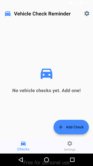 Vehicle Check Reminder Screenshot 0