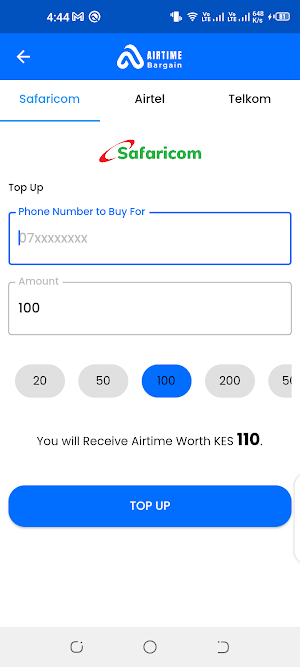 Airtime Bargain Screenshot 1