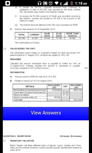 Grade 12 Accounting Mobile Application Screenshot 3