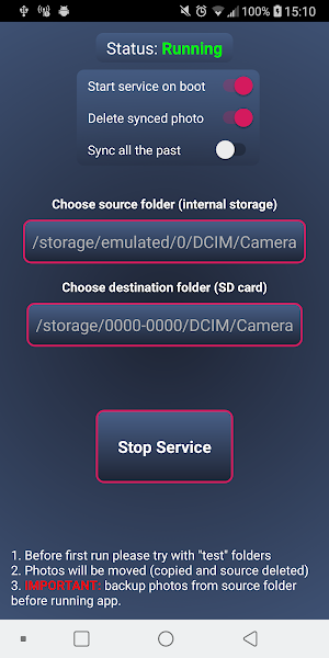 Photo Sync (Service) Screenshot 0