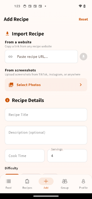 group recipes Screenshot 2