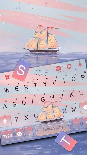 Aesthetic Sailing Keyboard Background Screenshot 1