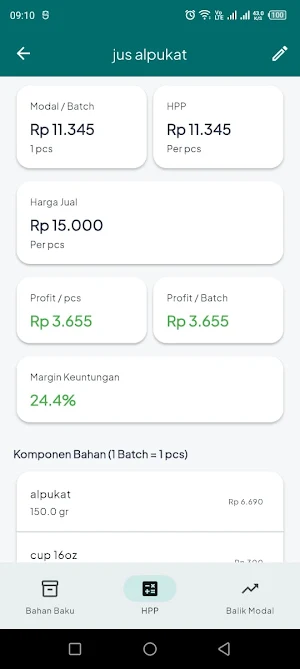Kalkulator Ide Usaha Screenshot 1