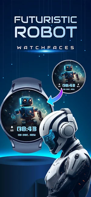 Futuristic Robot Watchface PRO Screenshot 0