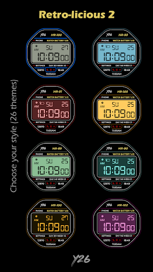 Y26 Retro-licious 2 Watch Face Screenshot 2