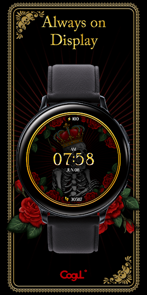 Skull Crown RoseCard_Watchface Screenshot 3