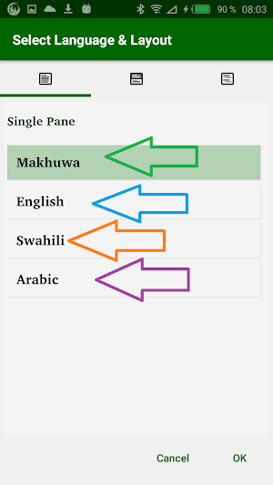 Makua English Swhaili Arabic Screenshot 2