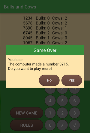 Bulls and Cows Screenshot 3